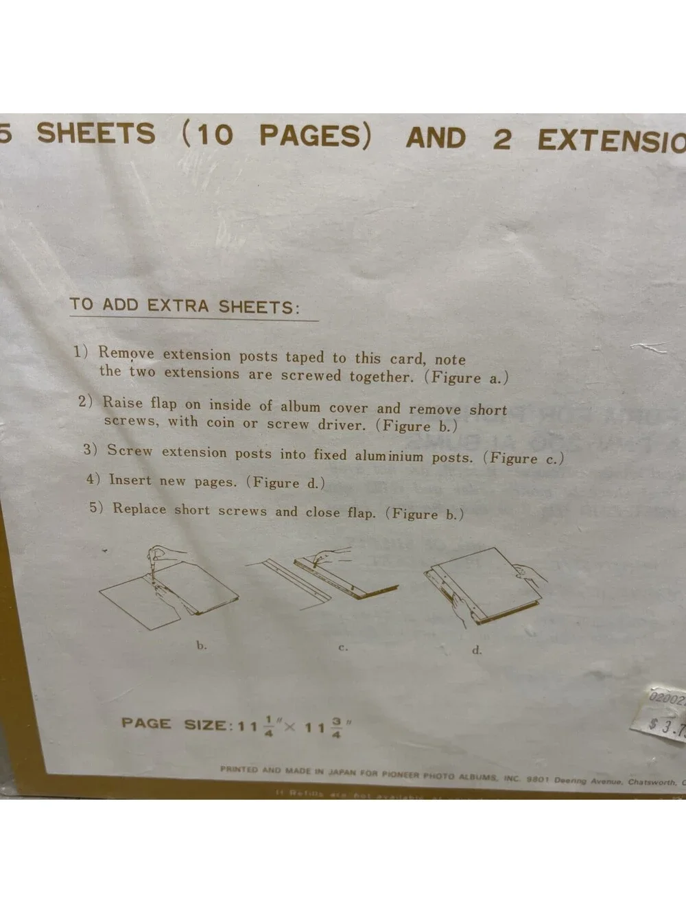 Pioneer Xpando Album Five Sheets 10 Pages Refill